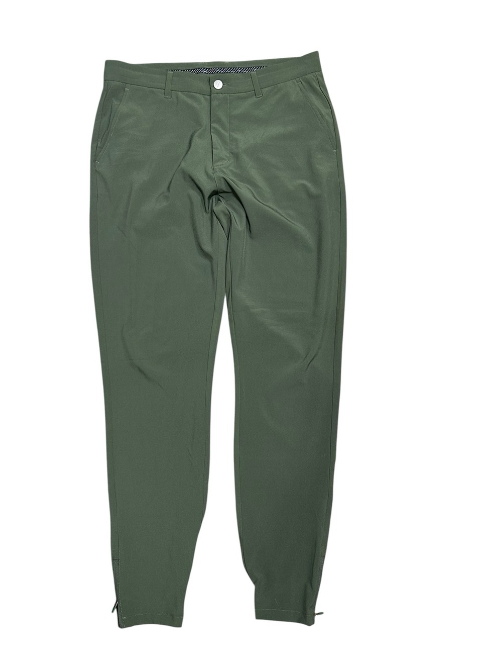 Primo men’s olive green golf jogger size 33 tall stretch ankle zip 33x31 long